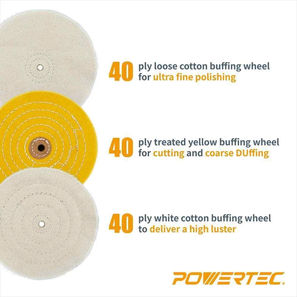 Buffing Wheel and Polishing Compound Kit Complete for Bench Grinder 6 Inch 3-PCS - Image 4 of 4