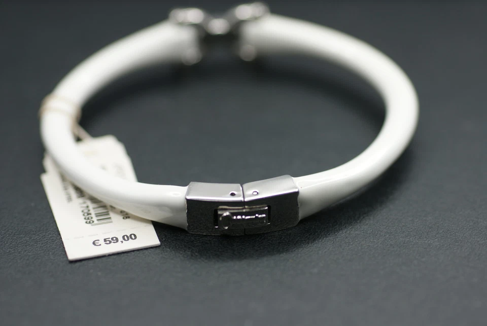 FOSSIL Damenarmband Armband Armreif JF01119 Edelstahl Stein Besatz weiß rar NEU - Bild 2 von 4