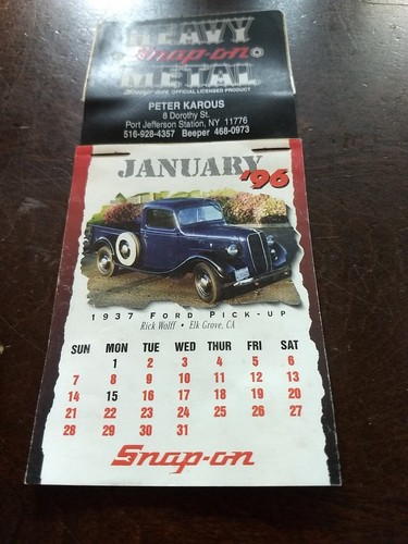 1996-small-snap-on-tools-calendar-advertisement-heavy-metal-shop