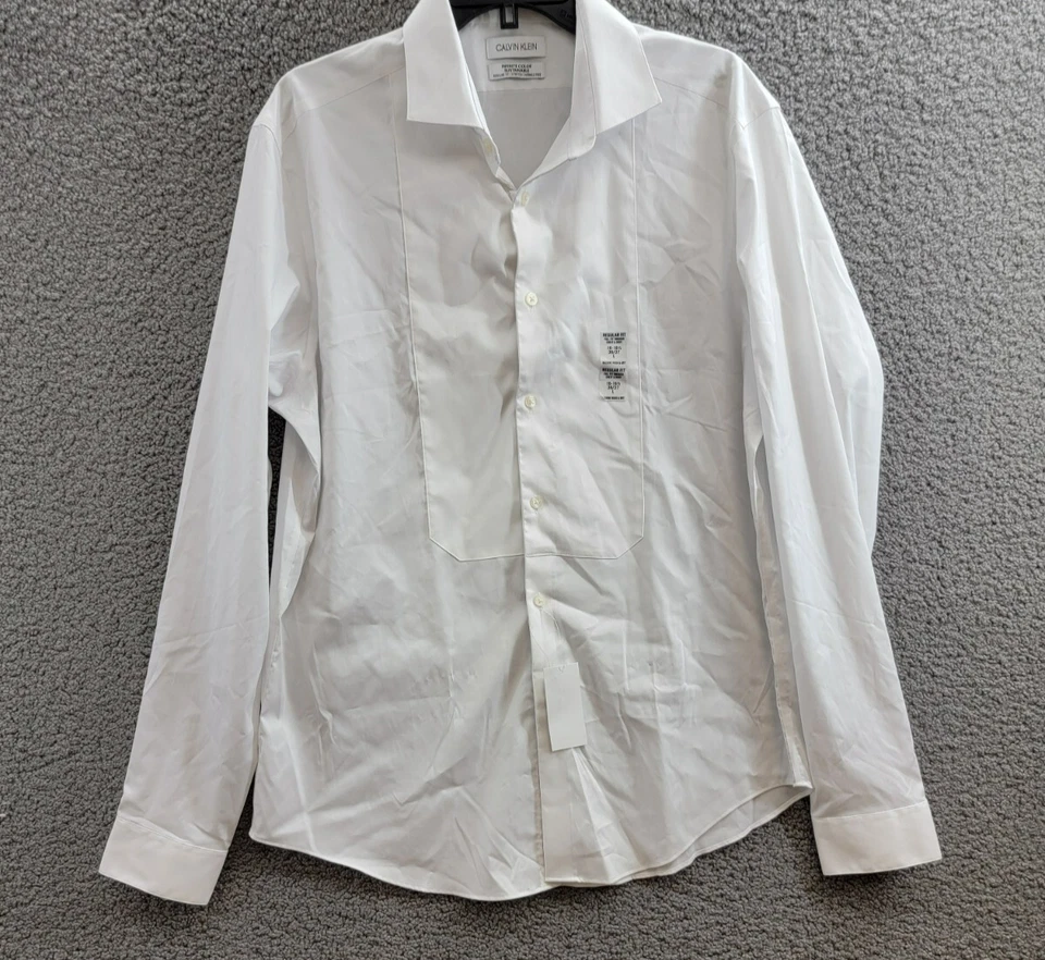 Camisa de vestir Calvin Klein color infinito calce regular para hombre L 16-16,5 36-37 blanca Foto 2 de 4