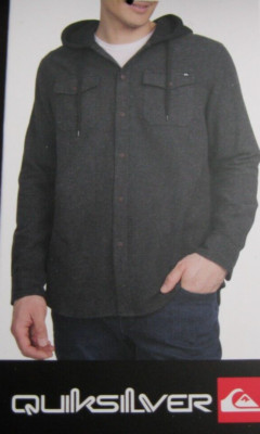 Quicksilver Men's Hooded Flannel black M (0855)