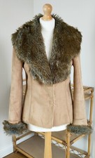Vintage Y2k | Boho Hippie 60s 70s Inspired Faux Suede Afghan Coat Size 12