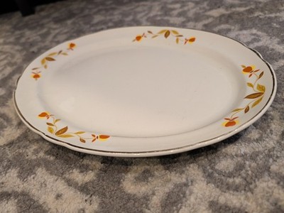 Hall Jewel Tea Autumn Leaf Large 13.5'' Oval Serving Platter 