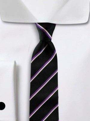 Ralph Lauren Purple Label／クレストタイ／ブラック Ralph Lauren Black Label Mens Italian Silk Tie Black Purple White