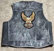Vintage Harley-Davidson motorcycle leather vest Size XL Genuine Leather Rare
