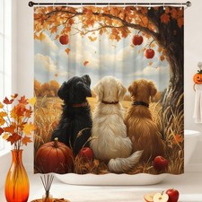 LMMRLM Funny Dog Shower Curtain Animal Orange 70"W x 70"L Pack of 1 ,