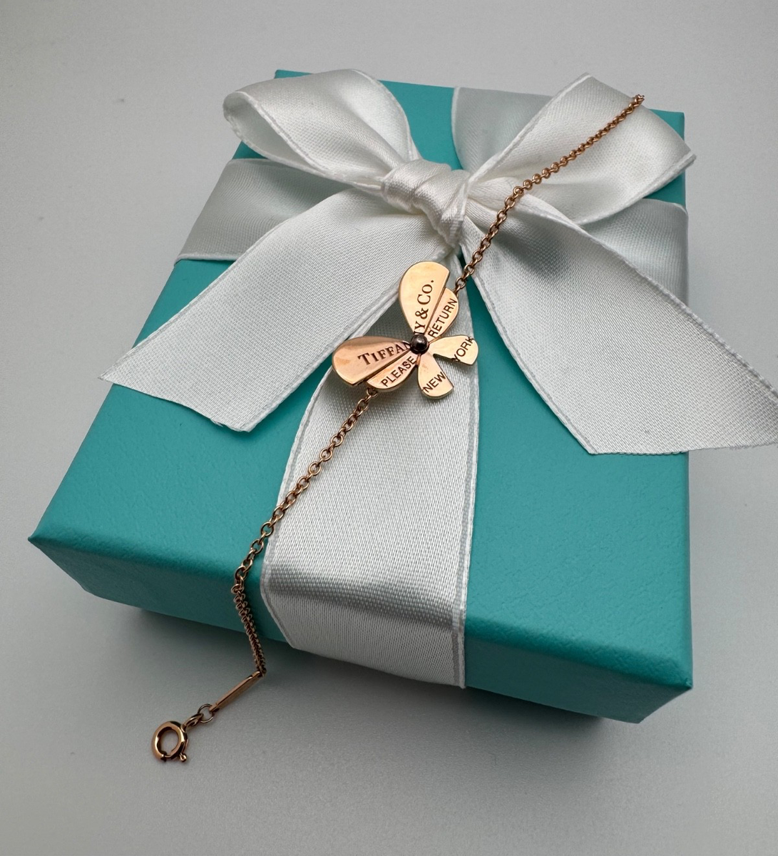 Tiffany Love Bugs Butterfly Bracelet 18K Rose Gold with St