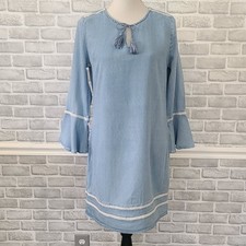 Northland Chambray Blue Dress Long Sleeve Knee Length Coastal Cowgirl Modest