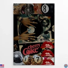 Trendy Black Woman Wall Art DJ Canvas Print 20x30" Vintage Music Decor