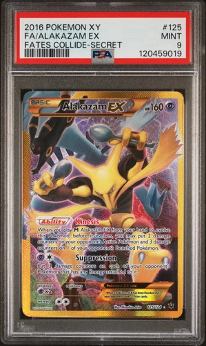 ALAKAZAM EX 2016 Pokemon XY Fates Collide #125 Secret Full Art PSA 9