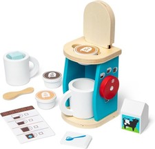 Melissa  Doug 11pcs Wooden Coffee Maker Play Set for Kids Age 3 to 6 NEW