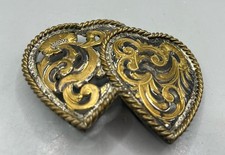 Crumrine Made in the USA Sweetheart Double Filigree Heart Shaped Belt Buckle