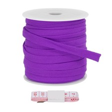 Flat Drawstring Cord 12mm x 22 Yd, Replacement Flat Rope with Ruler Purple