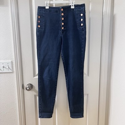 J Brand Natasha Sky High Skinny Button-Fly Jeans Blue Women's Size 31