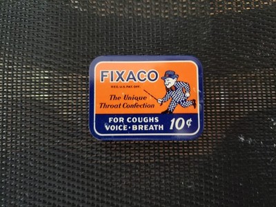 VINTAGE Original NOS 1930's FIXACO Throat Confection Pocket Medicine Tin