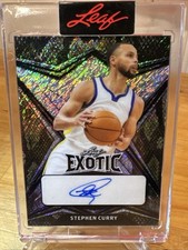 Stephen Curry - Warriors - Leaf Exotic Diagonal Shimmer Snakeskin Auto #'d 6/9