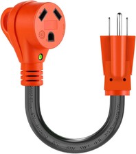 30 Amp to 110 Volt RV Adapter Cord 12 Inch,NEMA 5-15P to NEMA TT-30R Electrical