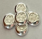 FIVE - 1 gram SILVER bars .999 Little Goomba Mario Brothers hand poured bar