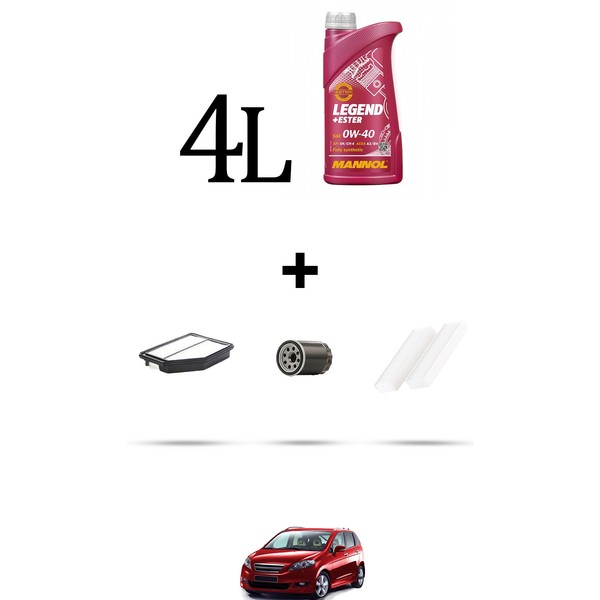 Hoffcar Wartungsset 3 Filter Und 4L ÖL FüR Honda FR-V 1.8 103KW Ab 2007-image