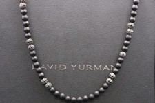 David Yurman SPIRITUAL BEADS NECKLACE with Black Onyx  Pav  Black Diamonds 26  