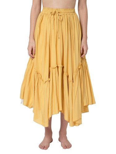 Women's Renaissance Pirate Peasant Medieval LARP High-Low Maxi Skirt with Pocket - Picture 12 of 33