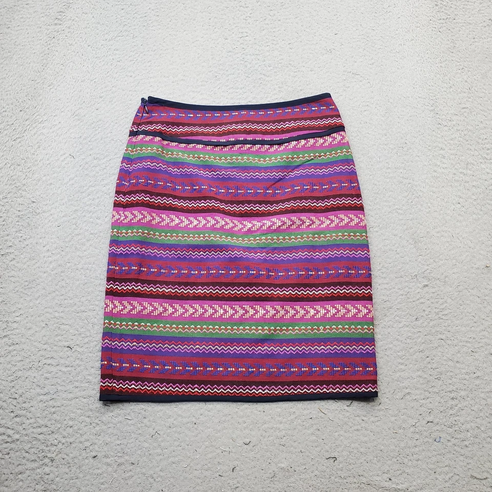 Falda envolvente Bar III primera fila para mujer mediana estampado multi azteca acrílico cremallera lateral Foto 2 de 4