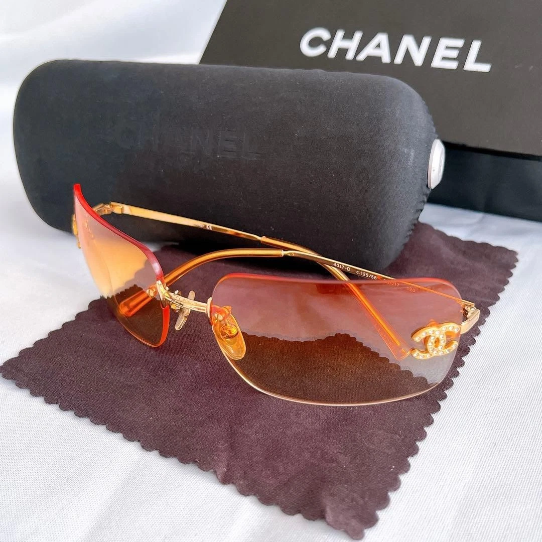 CHANEL Rimless Gold Sunglasses for Women for sale | eBay