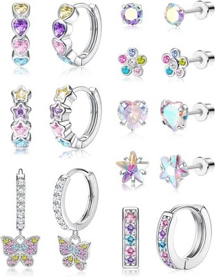 Jstyle Hypoallergenic Earrings for Girls Women Surgical Stainless Colored 