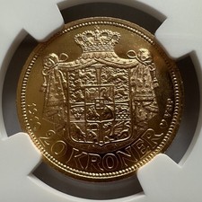 20 Kroner 1910 VBP GJ Denmark Frederik XIII. NGC MS64 Gold Coin Excellent (1894)