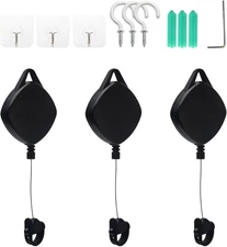 CALIDAKA VR Cable Management 3Packs Retractable Ceiling Pulley System black