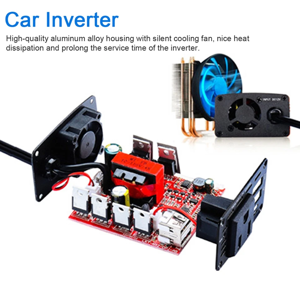 150W Car Inverter 12V To 110V Modified Sine Wave Power Converter Automobile Ele˜ - image 2 of 4