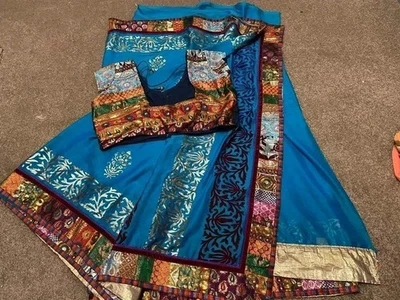 Indischer pakistanischer Designer-Sari Party Hochzeitskleidung für Damen Navratr - Bild 1 von 2