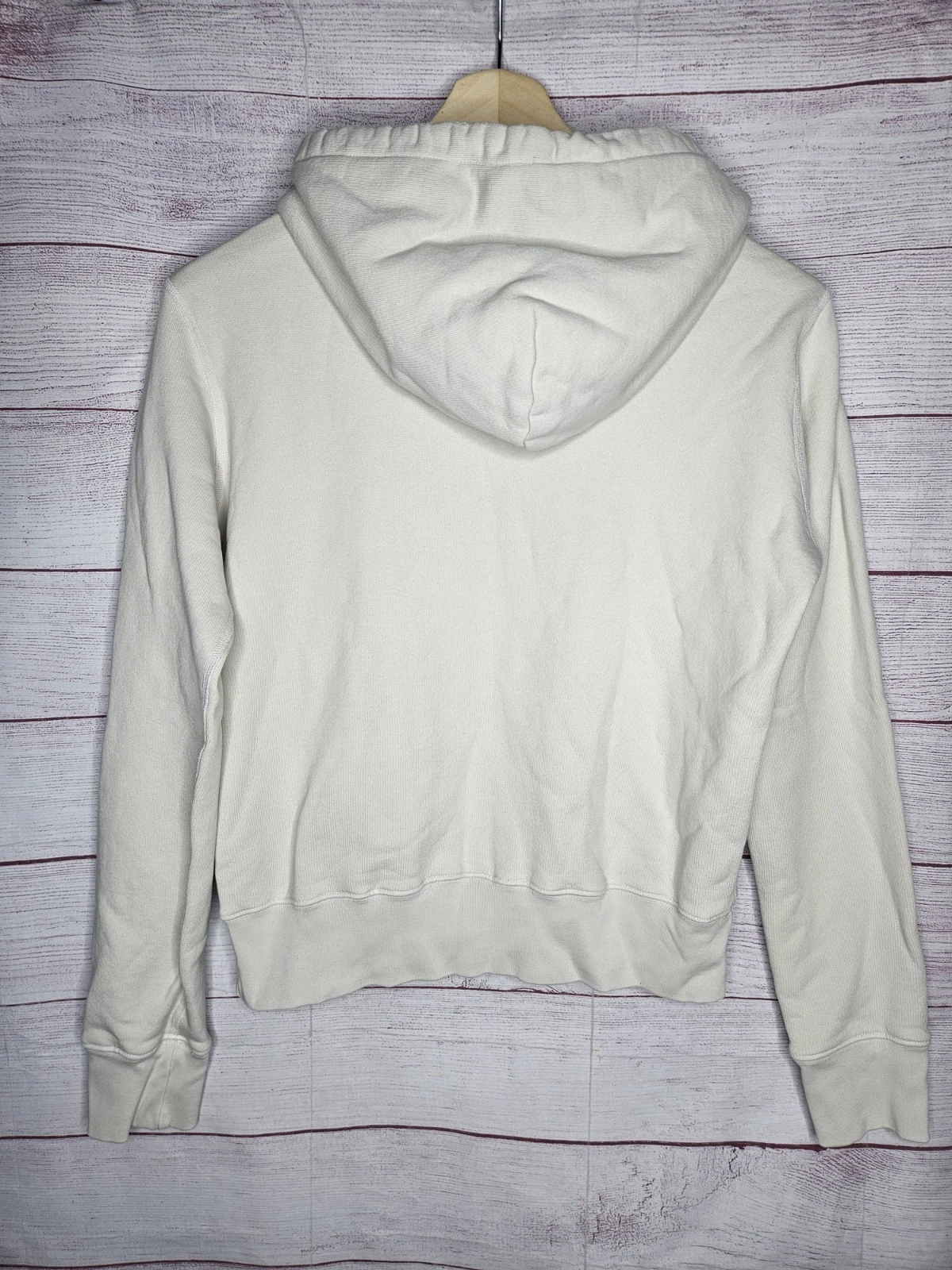 OFF WHITE Felpa con cappuccio e zip Nili Lotan Callie $285 taglia S bianco sporco