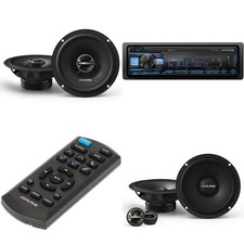 Alpine UTE-73BT, RUE-4360 Remote w/ EL-E65C-G 6.5" Component EL-E65-G Coaxi...