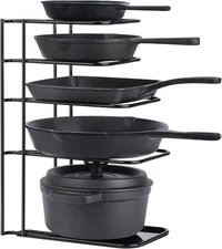Toplife Heavy Duty Pan Organizer, 5 Tier 10.5"(L) x 7.5"(W) x 15.6"(H), Black 