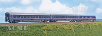 Acme 55371 Set 3 Schlafwagen H0 Nightjet Neu Blau Rot/Grau Dc Analog