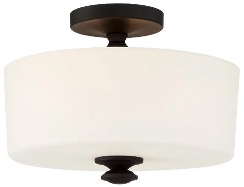 Crystorama Travis 12 1/2" Wide Black Forged Ceiling Light - Picture 2 of 9