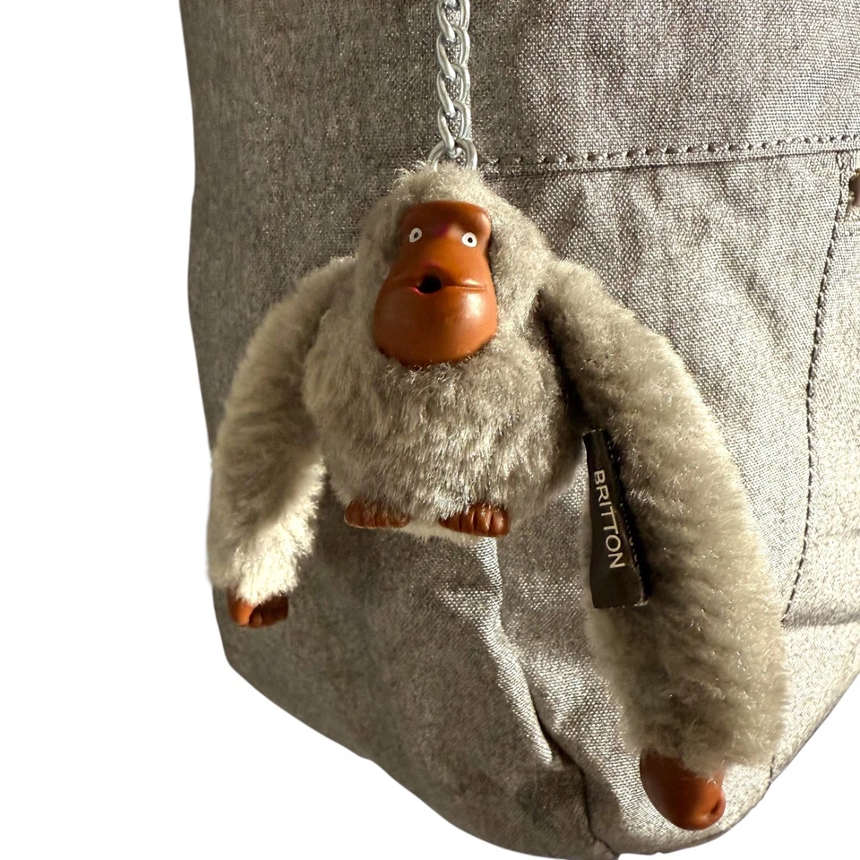 Bolso Bandolera Kipling Bailey Metálico Gris Peltre Nailon Cartera Mono Britton Foto 3 de 4