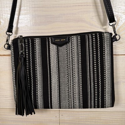 Pixie Mood Purse Black & White Woven Michelle bag Eco Friendly 100% Cruelty Free