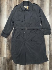 Burberrys of London Trench Overcoat Size 42R Removable Wool Lining Vintage 80s