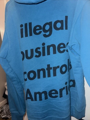 Sweat à capuche FW18 Supreme Illegal Business Controls America Dark Aqua taille L