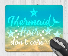 Beach Ocean Mermaid Hair Don't Care Mouse Pad