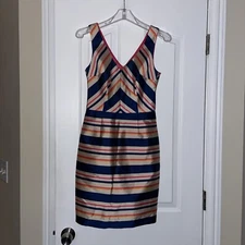 TRINA TURK MULTI STRIPED SHEATH DRESS SZ 0 NWT