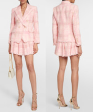 Loveshackfancy Denison Tweed Double-breasted Blazer In Pastel Peony  Sz 6  $645