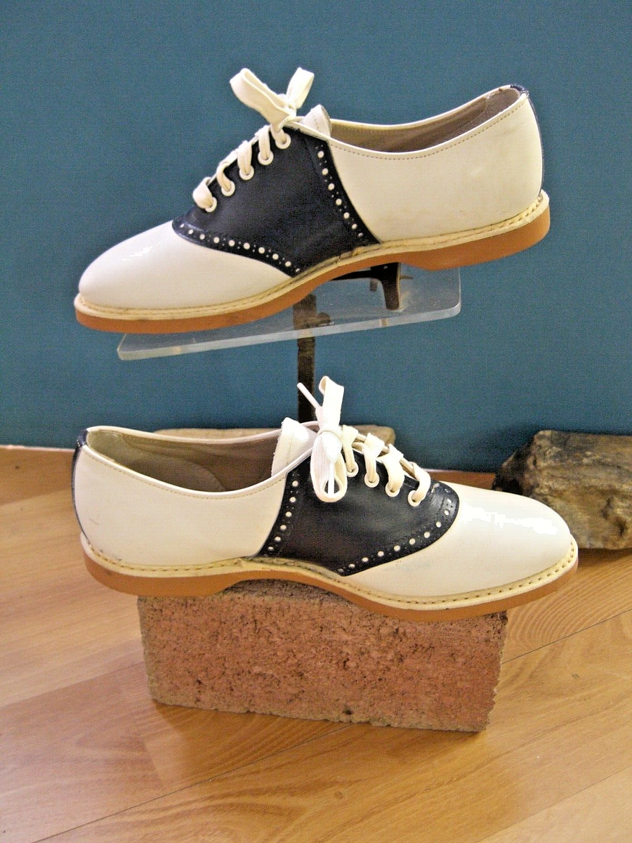 Authentic 40s/50s Navy Blue/white Spalding Saddle Shoes US wms B