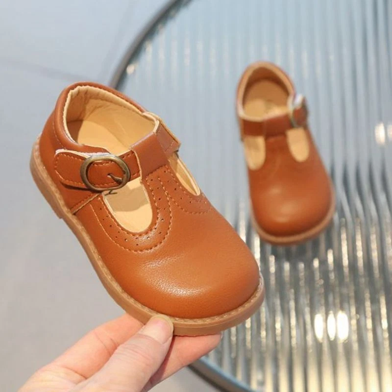 Girls Kids School Mary Jane Shoes Toddlers Fashion Casual Soft Leather Shoes New - Image 3 of 4