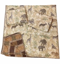 Safari African Duvet Cover w/ Shams Queen 82  X 78  Giraffe Elephant Lion Jungle