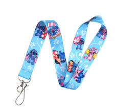 Blue Lilo  Stitch lanyard for keys or ID card