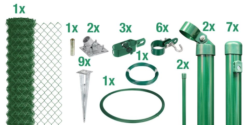 Alberts Maschendrahtzaun Set EBH Stahl Maschendraht Gartenzaun Drahtzaun Zaunset