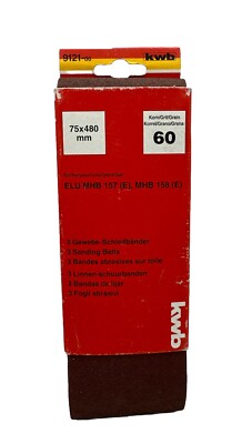 3x Schleifbänder 75x480mm K60 Gewebe Für ELU MHB 157 (E), MHB 158 (E) 